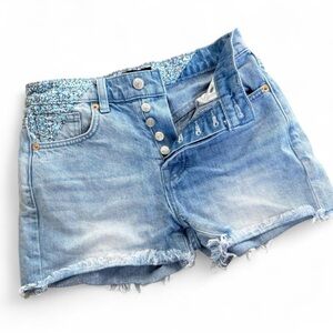 7 for all mankind - mini jean shorts - denim - size 23